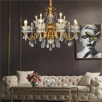 French Copper & K9 Crystal Chandelier