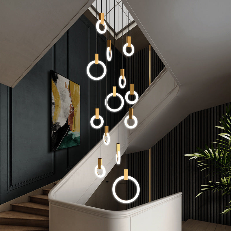 Modern Circular Staircase Chandelier