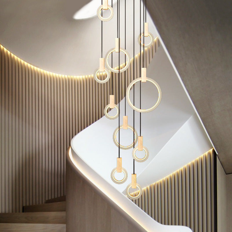 Modern Circular Staircase Chandelier