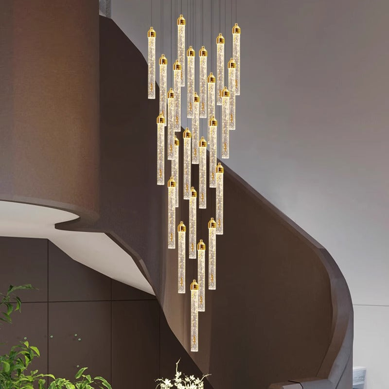 Crystal Bubble Stick Staircase Chandelier
