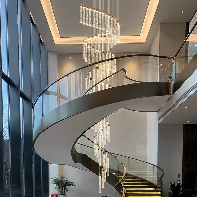 Crystal Bubble Stick Staircase Chandelier