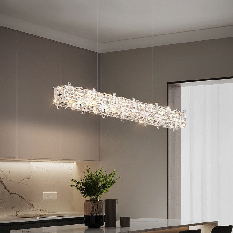 Modern Linear Crystal Chandelier