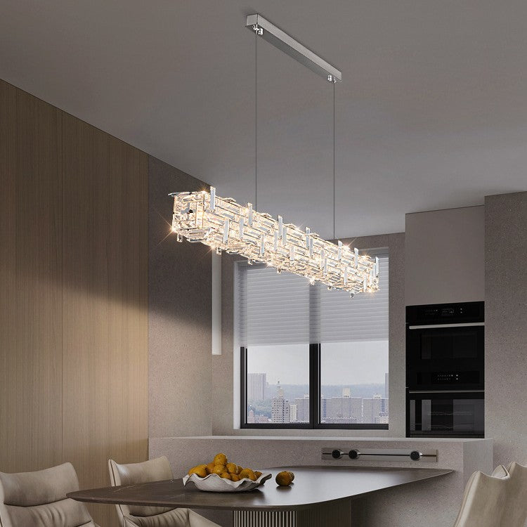 Modern Linear Crystal Chandelier