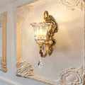 Vintage Copper Wall Sconce with Crystal Accent