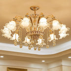 European Crystal Chandelier with Curved Arms
