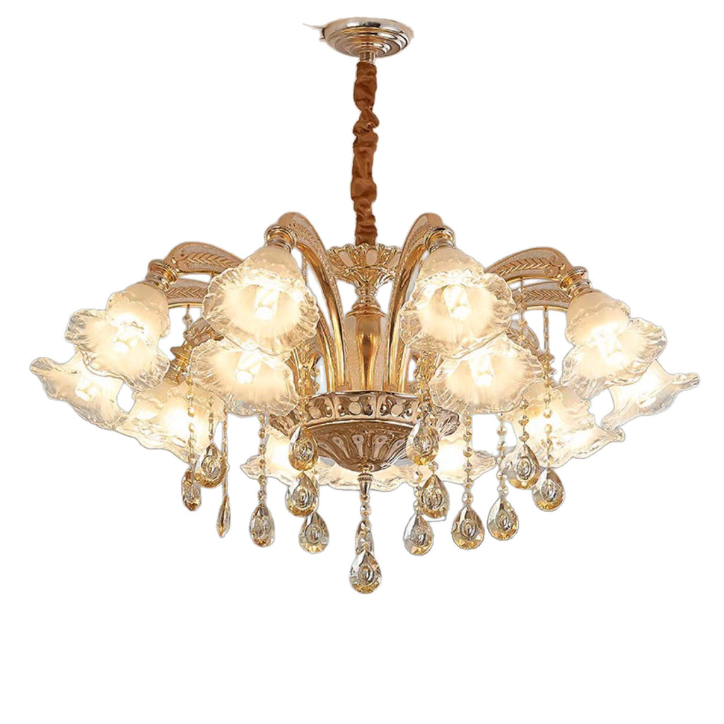European Crystal Chandelier with Curved Arms