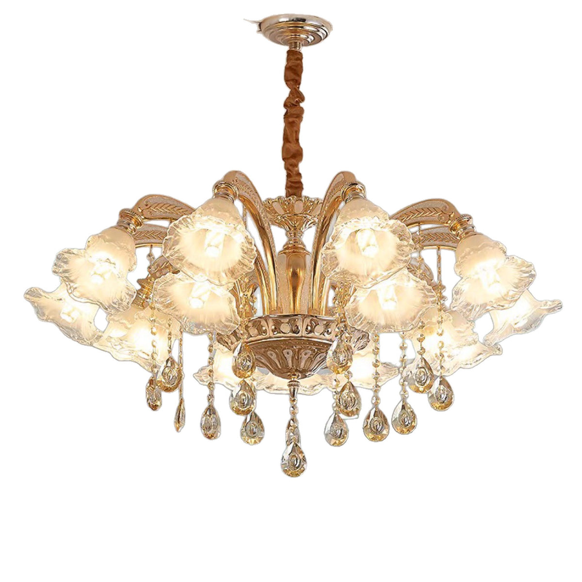 European Crystal Chandelier with Curved Arms