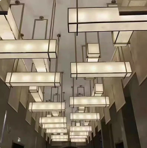 Asian-Inspired Rectangular Chandelier