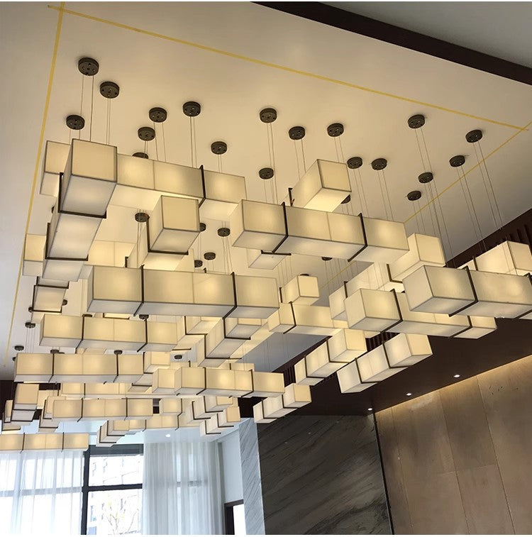 Asian-Inspired Rectangular Chandelier