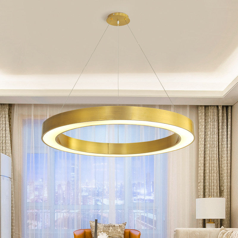 Modern Gold Halo Ring Pendant Light