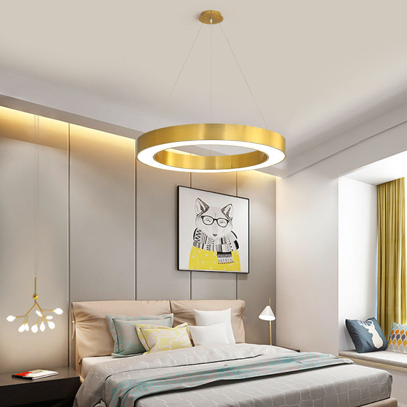 Modern Gold Halo Ring Pendant Light