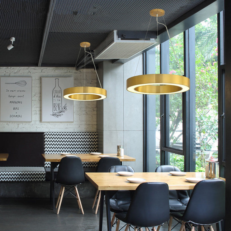 Modern Gold Halo Ring Pendant Light