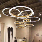 Modern Gold Halo Ring Pendant Light