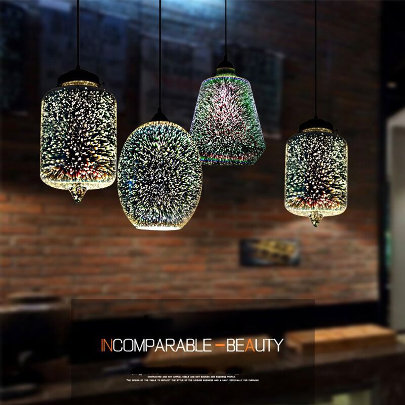 3D Fireworks Glass Pendant Light