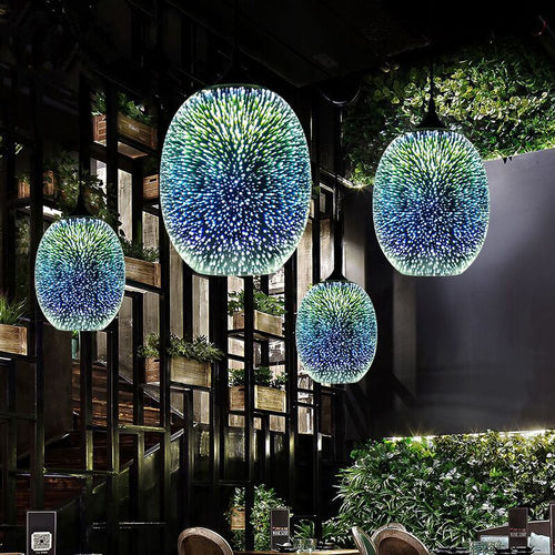 3D Fireworks Glass Pendant Light