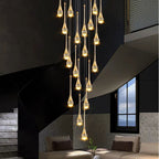 Raindrop Crystal Staircase Chandelier