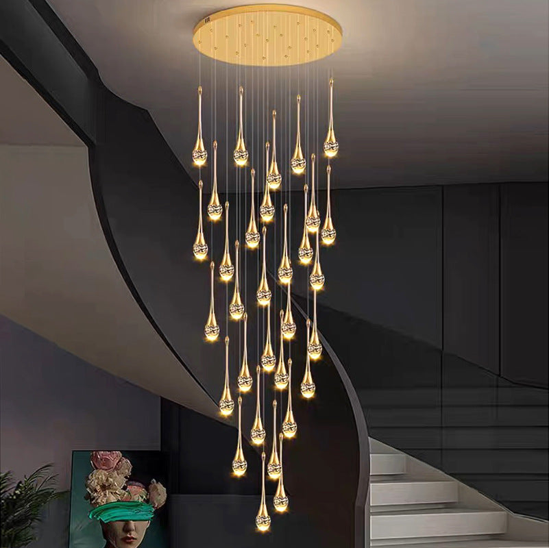 Raindrop Crystal Staircase Chandelier