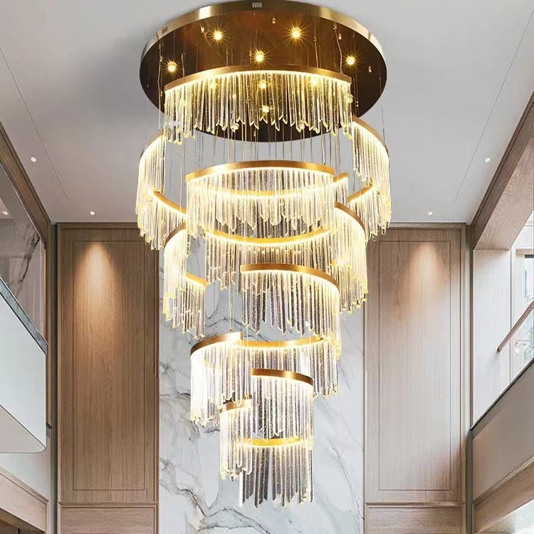 Spiral Crystal Ring Chandelier