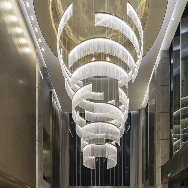 Spiral Crystal Ring Chandelier