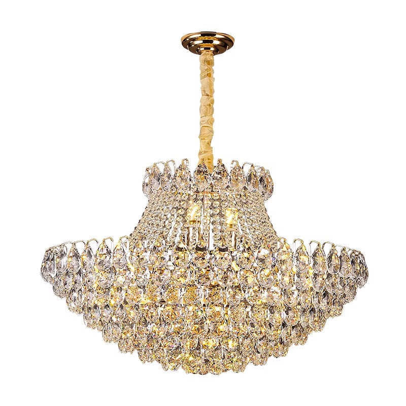 Tiered Crystal Chandelier for Living & Dining Rooms