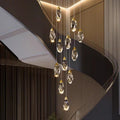 Multi-Light Crystal Staircase Chandelier