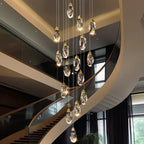 Multi-Light Crystal Staircase Chandelier