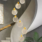 Crystal Bubble Multi-Pendant Staircase Chandelier