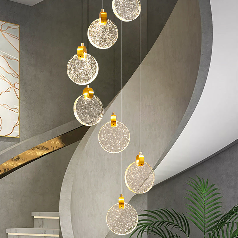 Crystal Bubble Multi-Pendant Staircase Chandelier