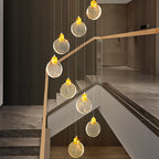 Crystal Bubble Multi-Pendant Staircase Chandelier