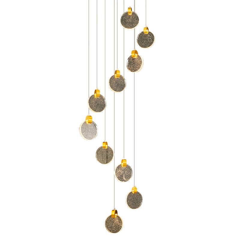 Crystal Bubble Multi-Pendant Staircase Chandelier