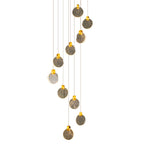 Crystal Bubble Multi-Pendant Staircase Chandelier