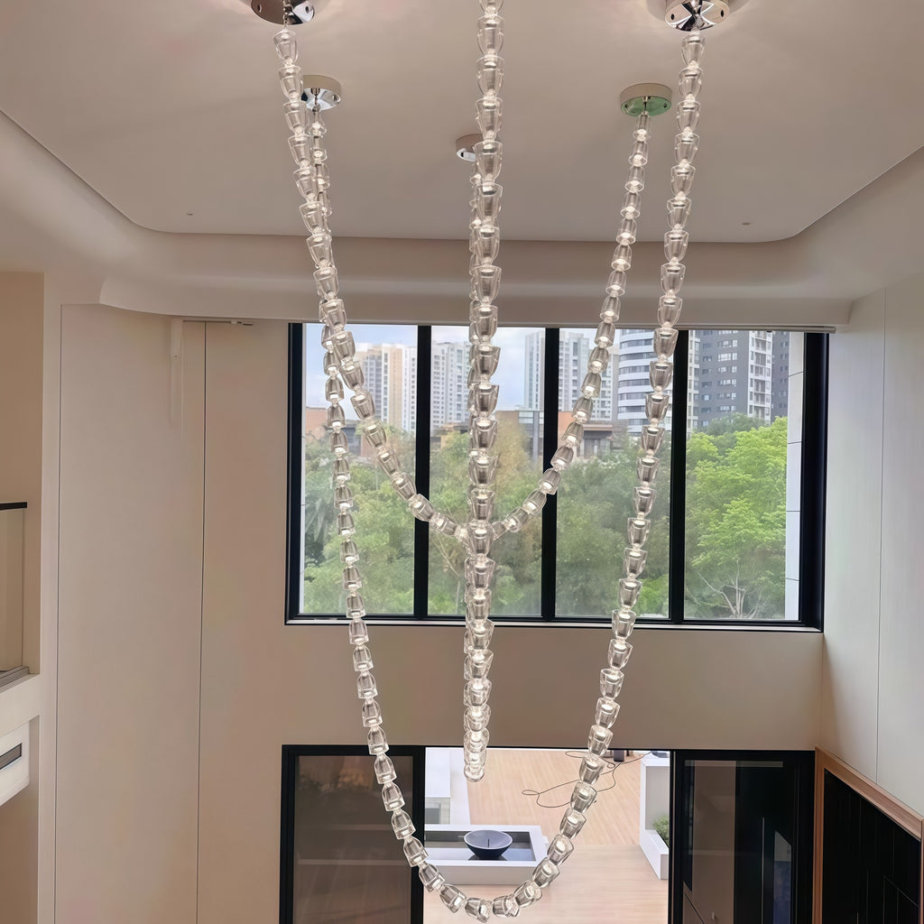 Crystal Chain Wine Glass Pendant Chandelier