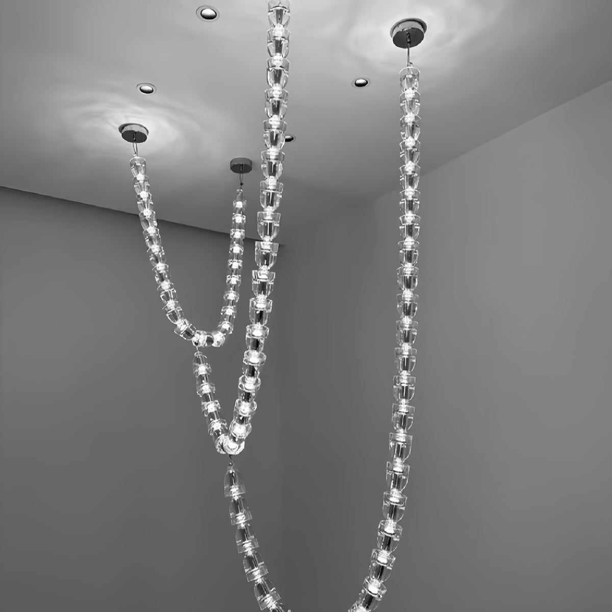 Crystal Chain Wine Glass Pendant Chandelier