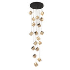 Crystal Cube Multi-Pendant Staircase Chandelier