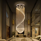 Modern Long Spiral Crystal Chandelier