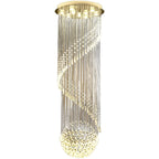 Modern Long Spiral Crystal Chandelier