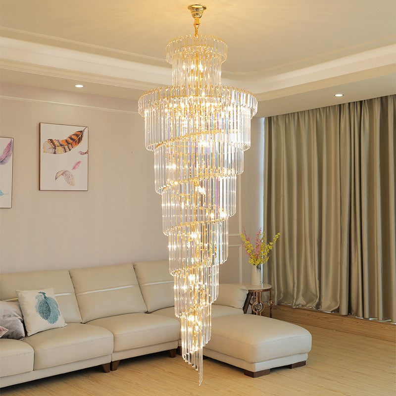 Crystal Spiral Waterfall Chandelier