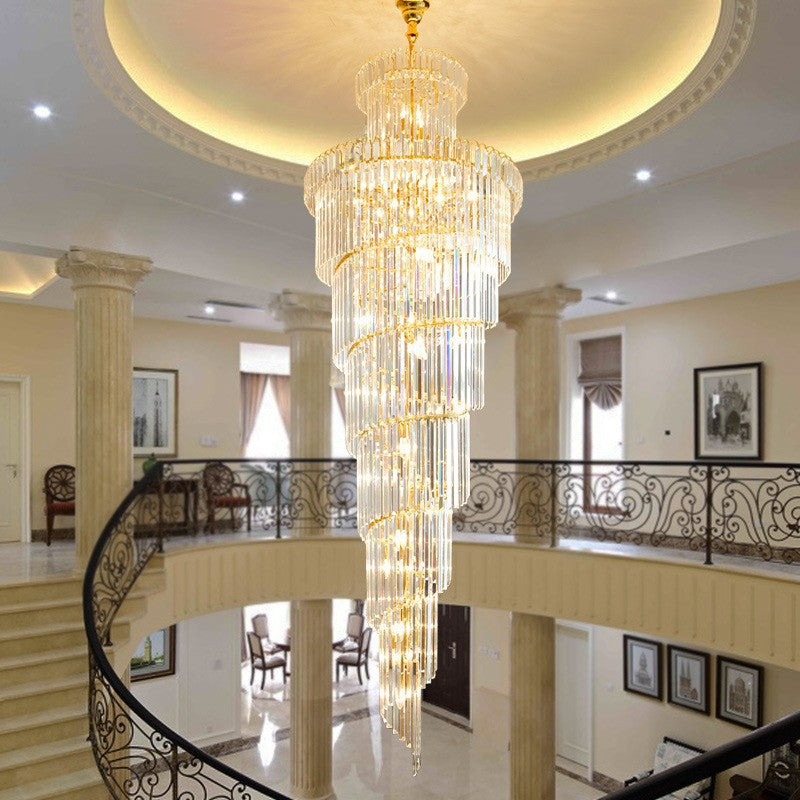 Crystal Spiral Waterfall Chandelier