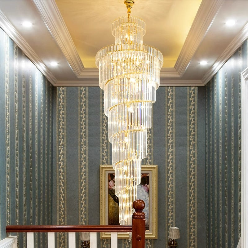 Crystal Spiral Waterfall Chandelier
