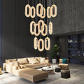 Oval Ring Crystal Staircase Chandelier