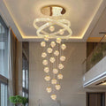 Crystal Ring & Globe Staircase Chandelier