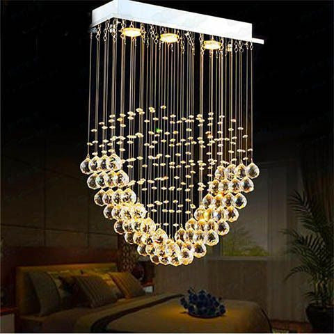 Heart-Shaped Crystal Chandelier