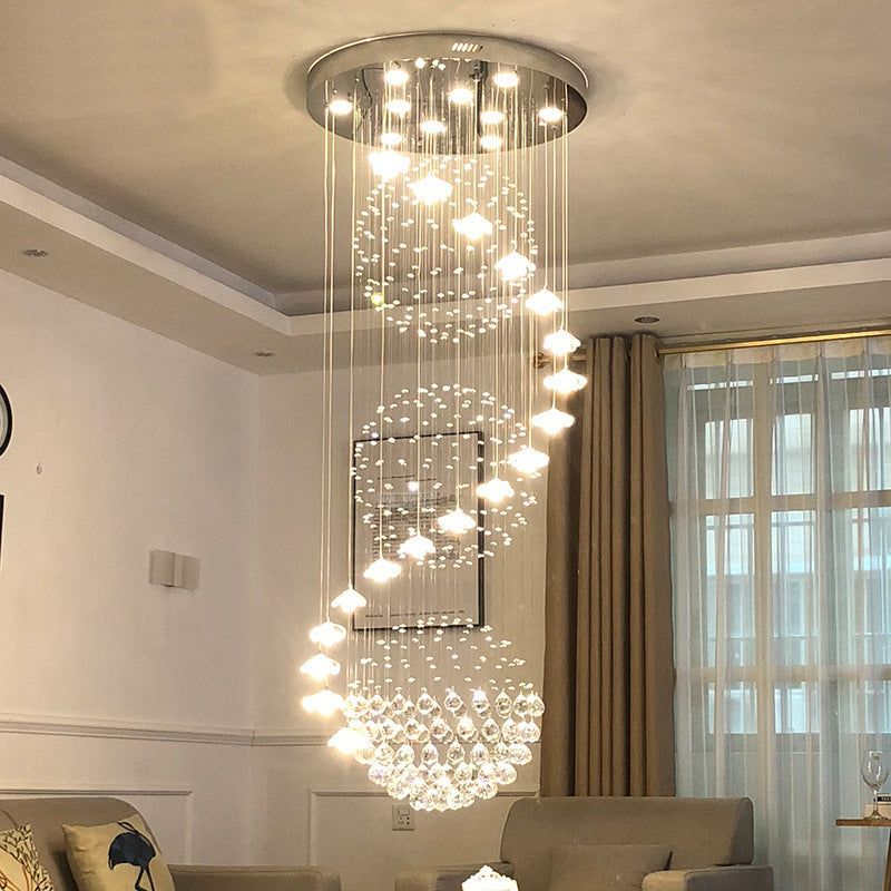 Spiral Crystal Foyer Chandelier