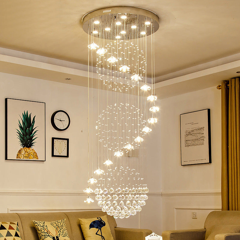 Spiral Crystal Foyer Chandelier
