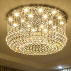 Round Crystal Flush Mount Chandelier