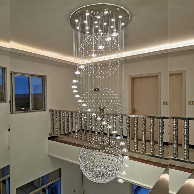 Spiral Crystal Foyer Chandelier
