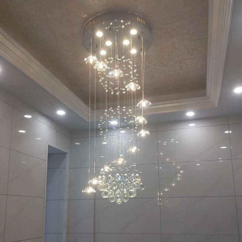 Spiral Crystal Foyer Chandelier