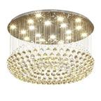 Round Crystal Flush Mount Chandelier