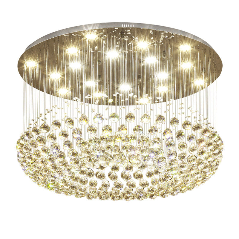Round Crystal Flush Mount Chandelier