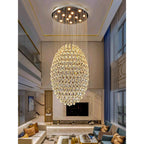 Globe-Shaped Crystal Waterfall Chandelier